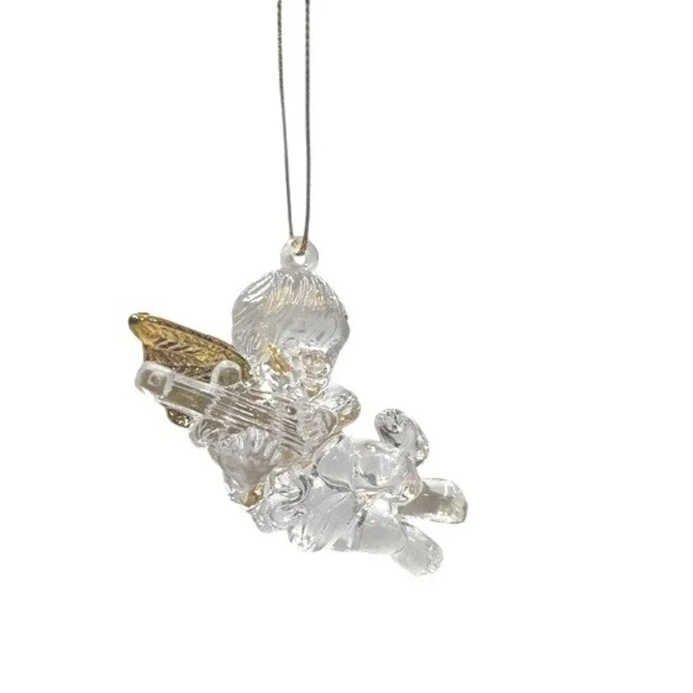 Set of 3 Clear Acrylic Cherub Angel Ornaments Christmas‎ Holiday Decoration